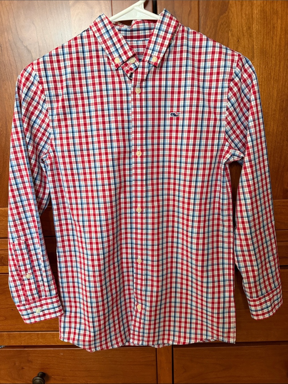 Vineyard Vines Boys On-The-Go Performance Plaid Button Down Size S 8-10